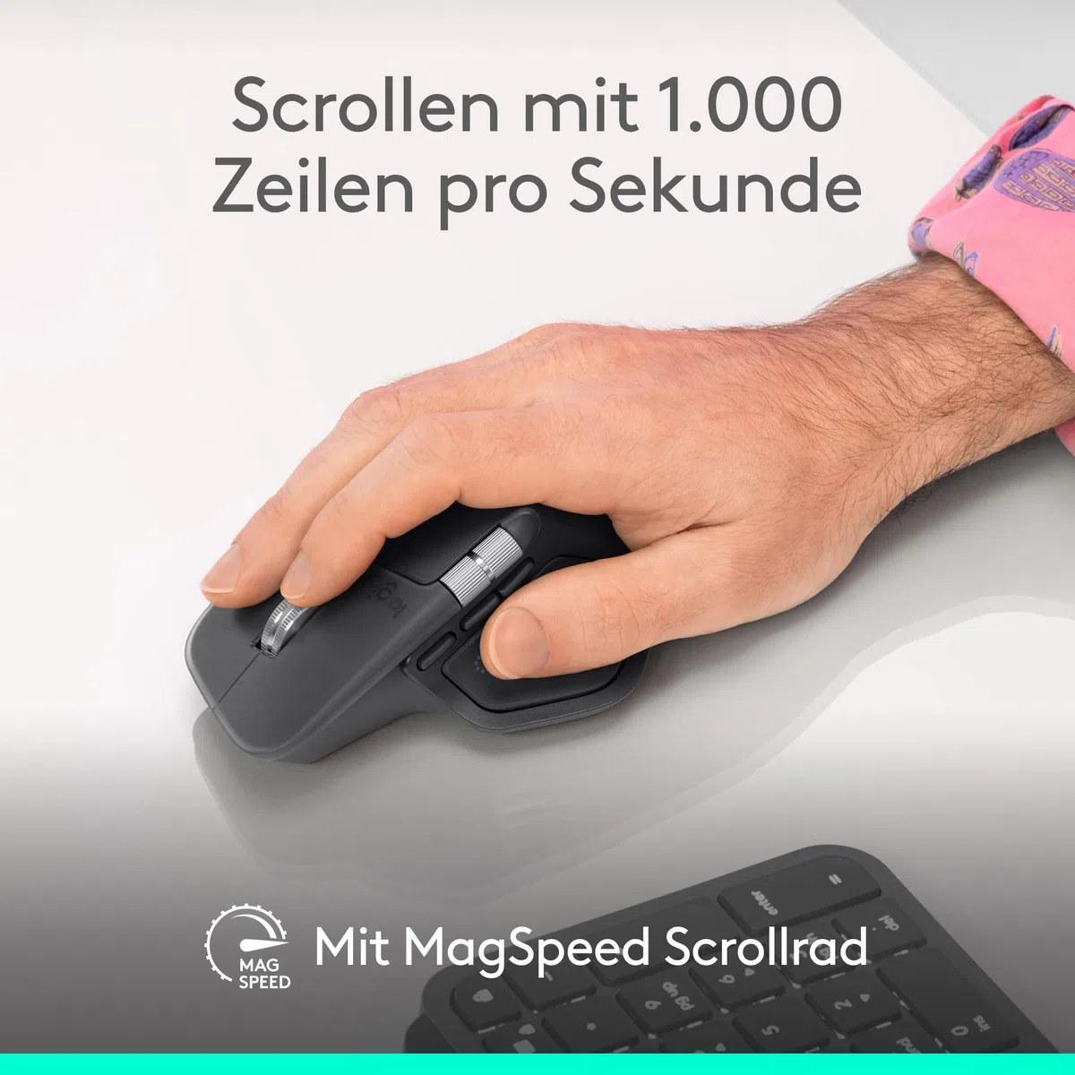 Logitech MX Master 4, ergonomische kabellose Maus mit fortschrittlichem, leistungsstarkem, haptischem Feedback, ultraschnellem Scrollen, Laden über USB-C, Bluetooth, Windows, MacOS – Schwarz