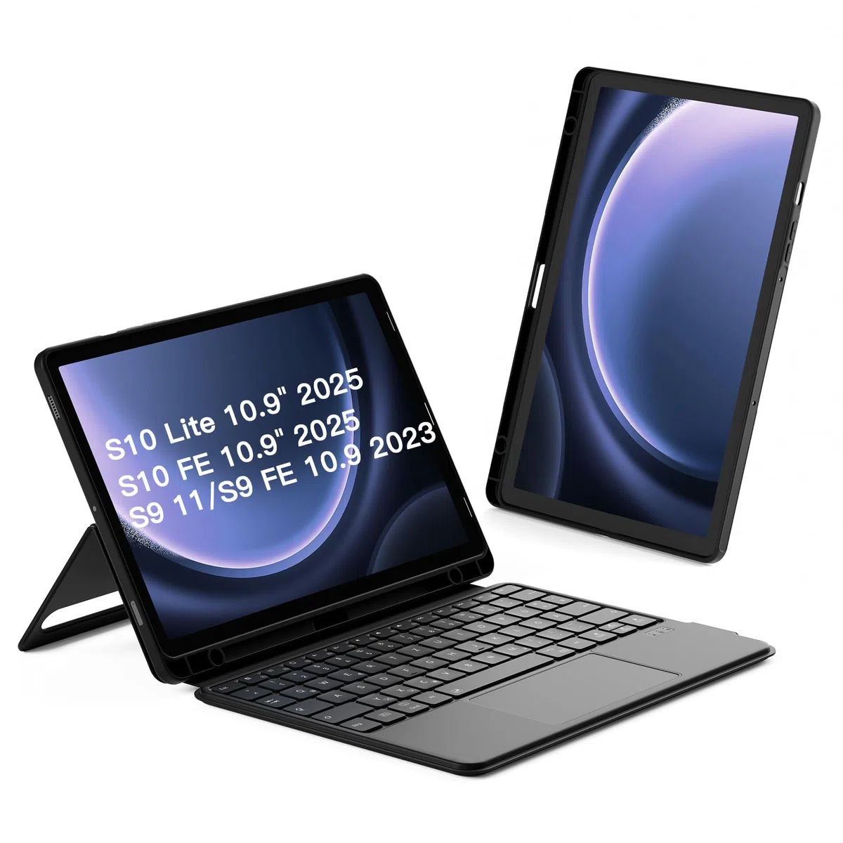Inateck Hülle mit Tastatur für Samsung Galaxy Tab Tab S10 Lite/S10 FE/S9 FE/S9,Tastatur für Tablet Hoch-/Querformat Ständer,Abnehmbar, mit Touchpad,QWERTZ, AceTouch N0064