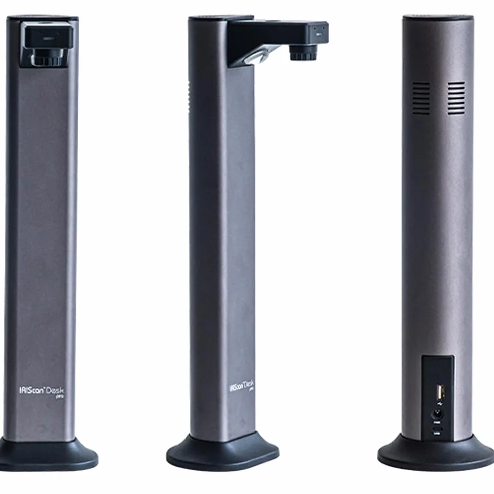 IRIScan Desk Pro 7 Buchscanner Schwarz mit 18MP Kamera und LED, scannt Bücher und A3-Dokumente mit OCR, AI-Flachlegung, Vorlesefunktion und Videoaufnahme, USB, Win & Mac, inkl. Readiris PDF