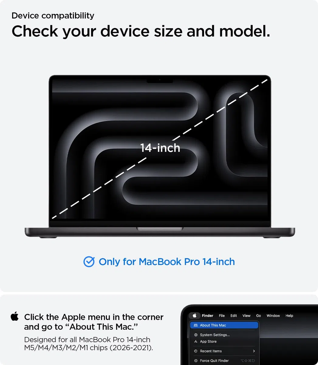 Spigen Urban Fit Hülle Kompatibel mit MacBook Pro 14 Zoll M5 Pro / M5 Max (2026), M5 (2025),M4 / M3 / M2 / M1 Pro/Max Serie (2024/23/21) - Schwarz