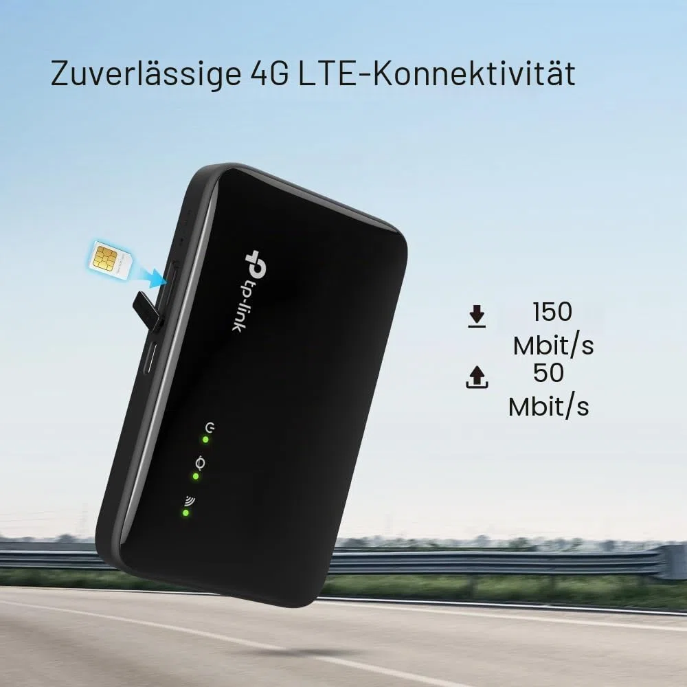 TP-Link M7005 Mobiler 4G LTE WLAN Router Wi-Fi 6 AX300, bis zu 150 Mbit/s Download & 50 Mbit/s Upload, verbindet bis zu 10 Geräte gleichzeitig, kompatibel mit den meisten Mobilfunknetzen