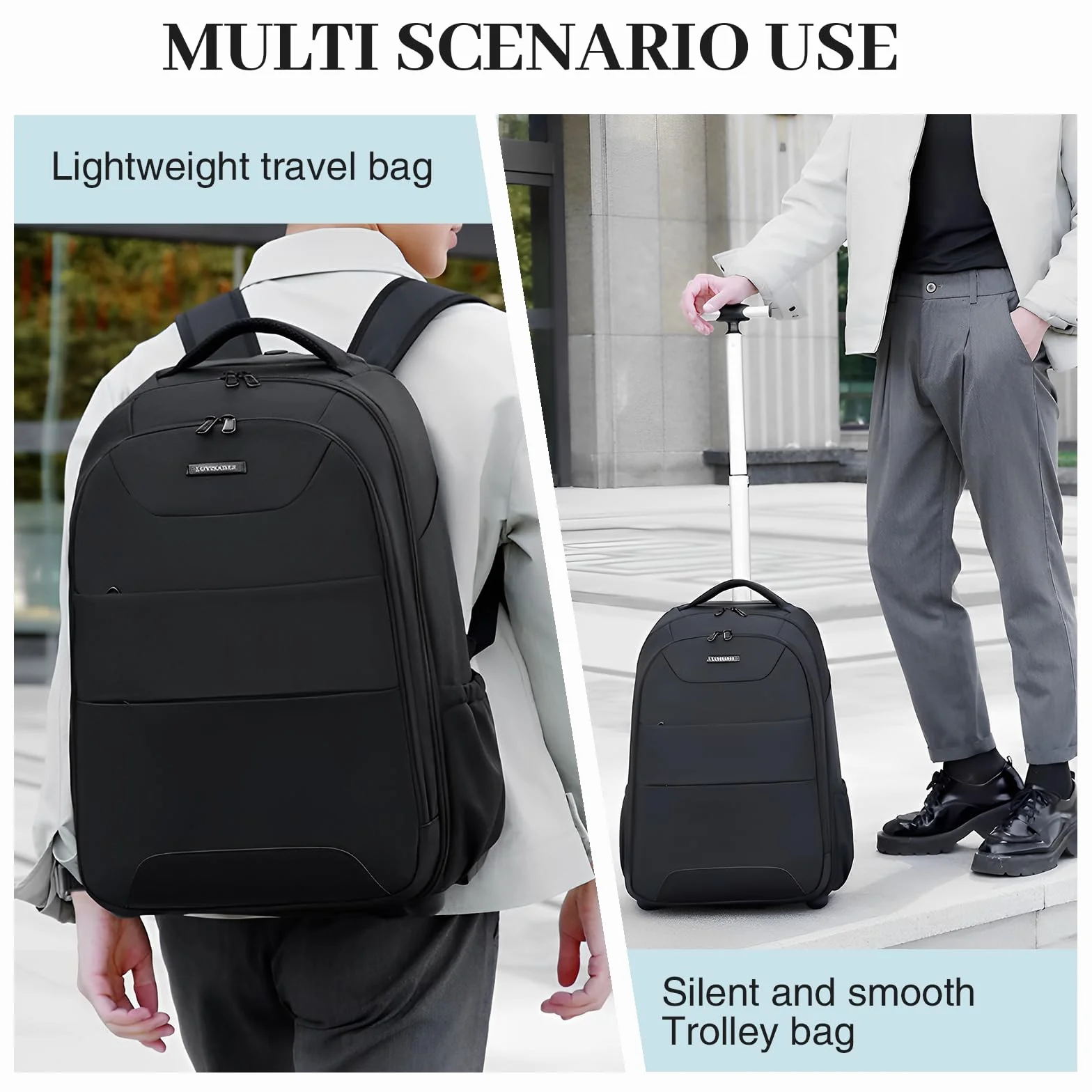 Hivexagon 32-Zoll-Rollrucksack, Rollrucksack, bequem, lässig, langlebig und mühelos zum Tragen von Laptops, Büchern und Dokumenten, versteckte Schultergurte, für Geschäftsreisen