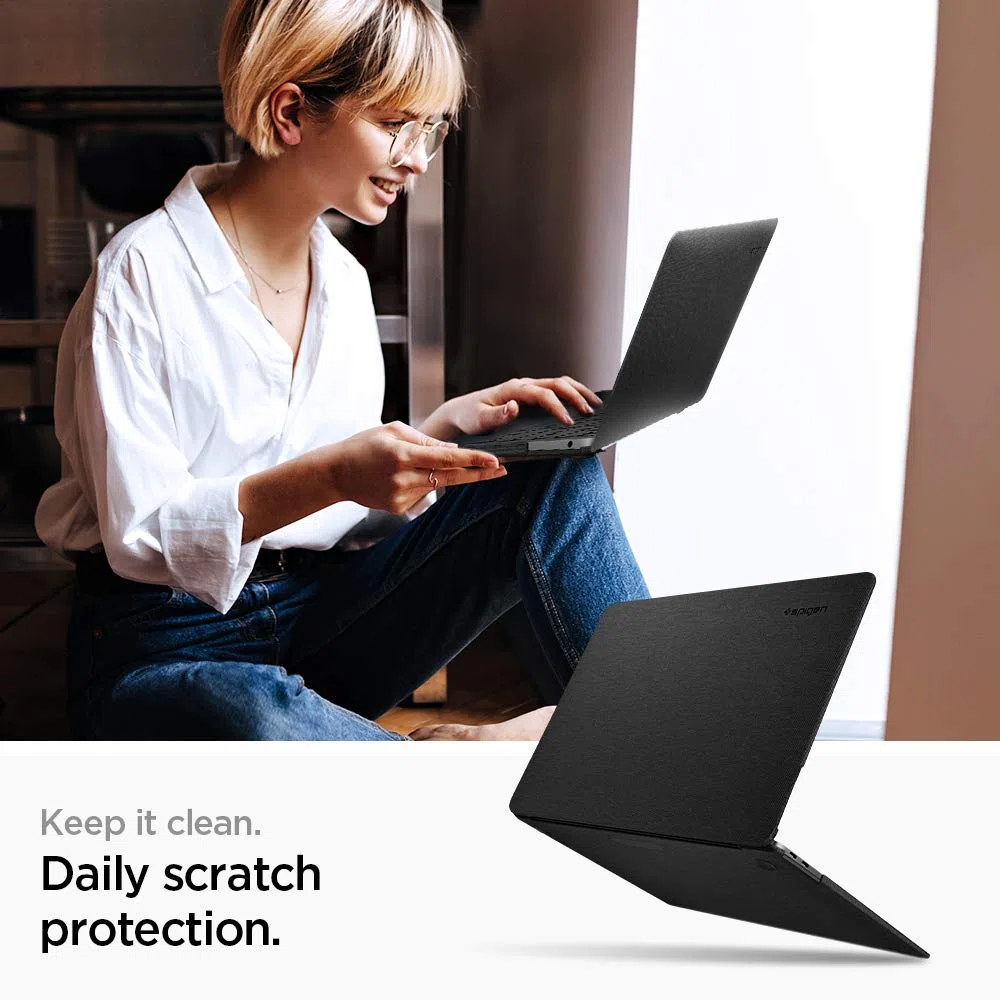 Spigen Thin Fit Kompatibel mit MacBook Air A2337 M1, A2179, A1932 Retina 13 Zoll Hülle (2020/2019/2018) - Schwarz