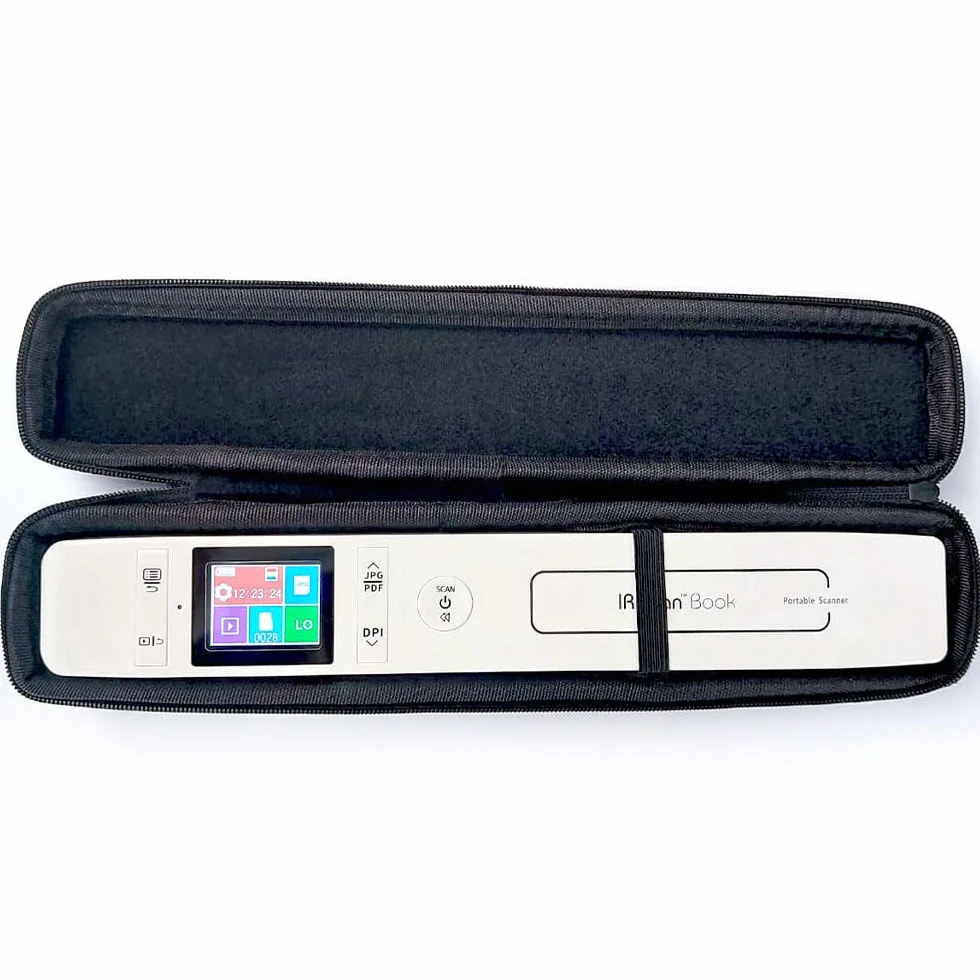 IRIScan Book Scanner – v7: Dokumentenscanner a4 + Hartschalentasche für Handscanner