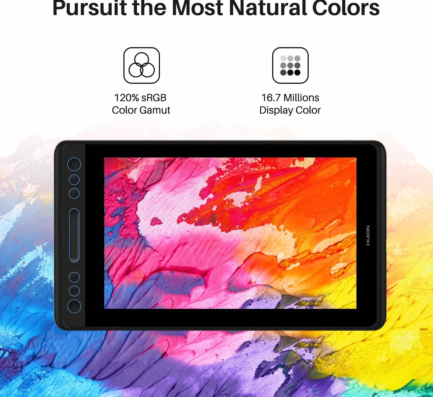 Huion Kamvas Pro 12 Grafiktablett mit Display, 11,6 Zoll Volllaminierter Zeichenmonitor, mit Batterielosem Stift und Verstellbarem Ständer, Ideal für Die Arbeit von zu Hause und Fernunterricht