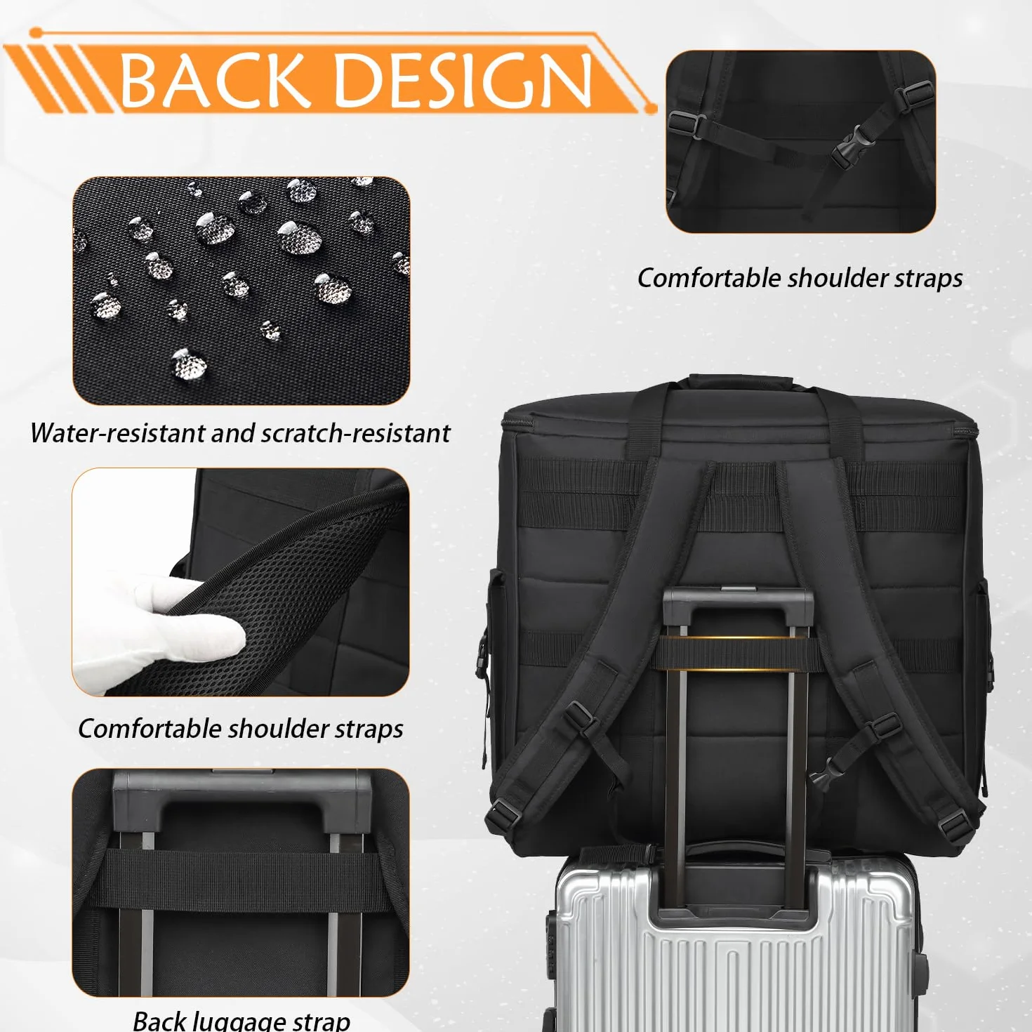 PC Tower Tasche gepolsterte Desktop Computer Gehäuse Tragetasche Rucksack für Tastatur, Maus, Kabel und Zubehör (Nur Tasche)