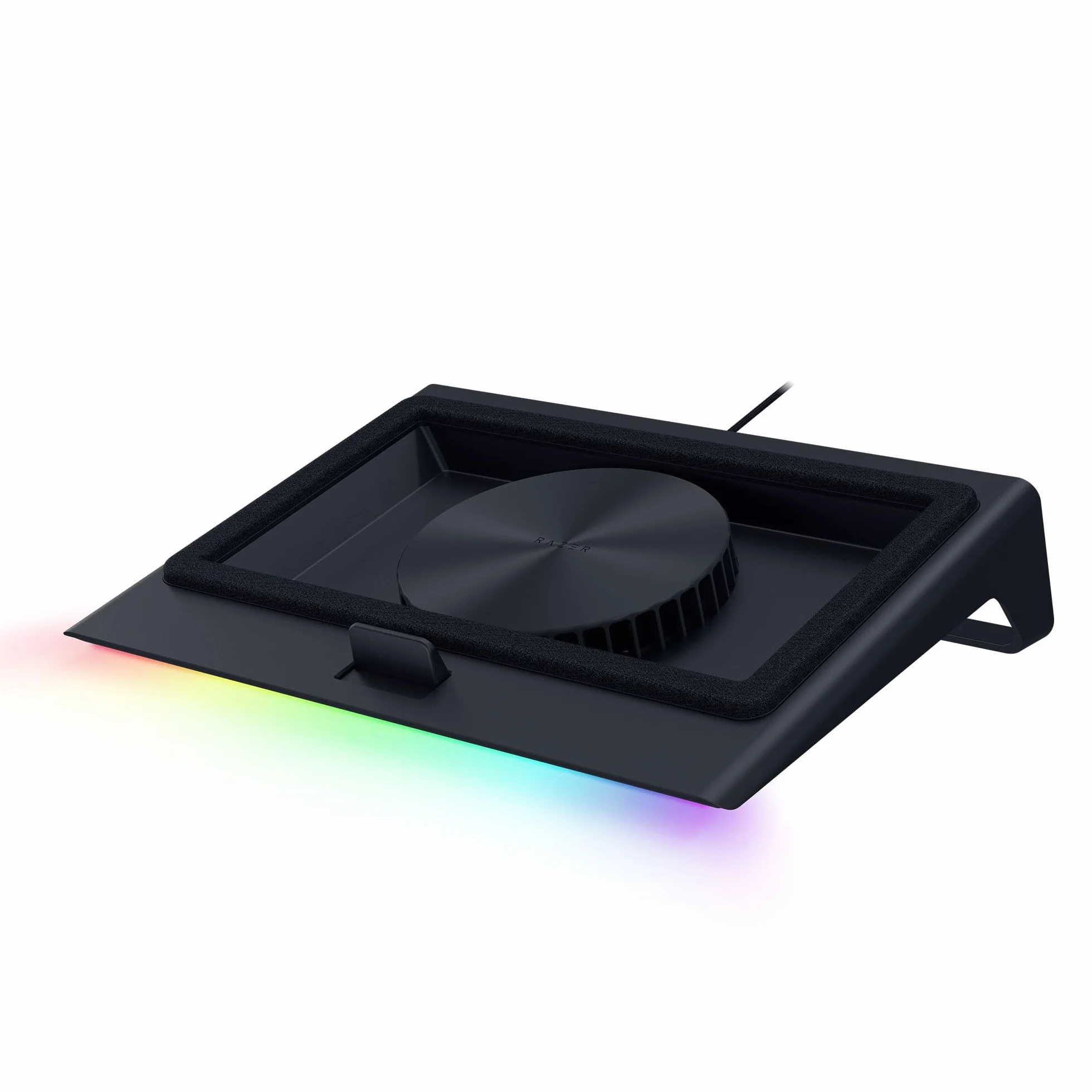 Razer Laptop Cooling Pad - Smart Cooling Laptop-Ständer für 14" bis 18" Zoll Laptops - luftdichte Druckkammer (benutzerdefinierte Lüfterkurven, 3-Port USB-A Hub, Multifunktionstasten) Schwarz