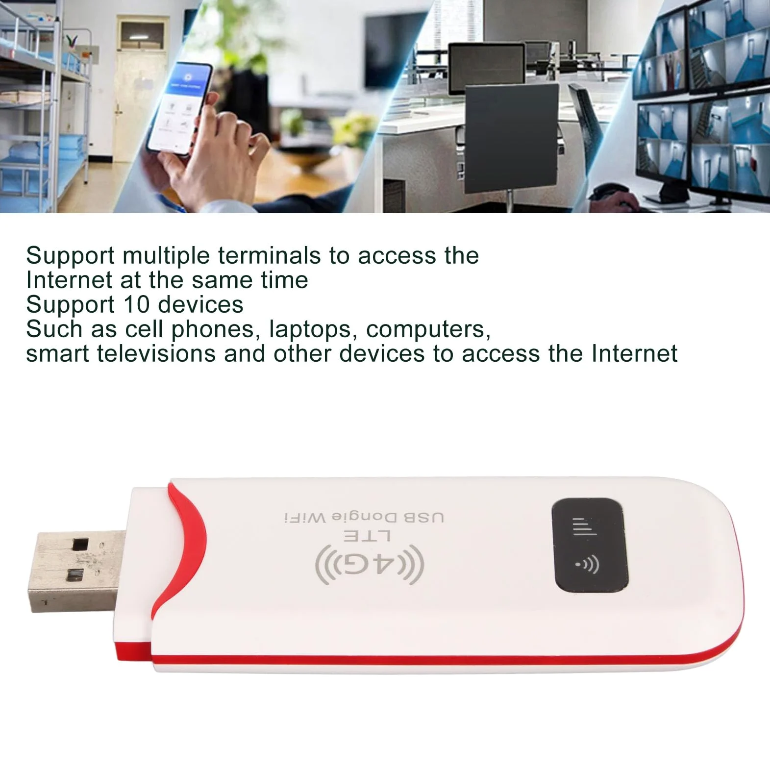 Ejoyous 4G USB WLAN Hotspot Stick, Mobiles Modem Router Tragbarer WiFi Dongle mit SIM-Karten-Slot für Telefon Laptop TV Hochgeschwindigkeits-Internet Teilen für Bis zu 10 Geräte