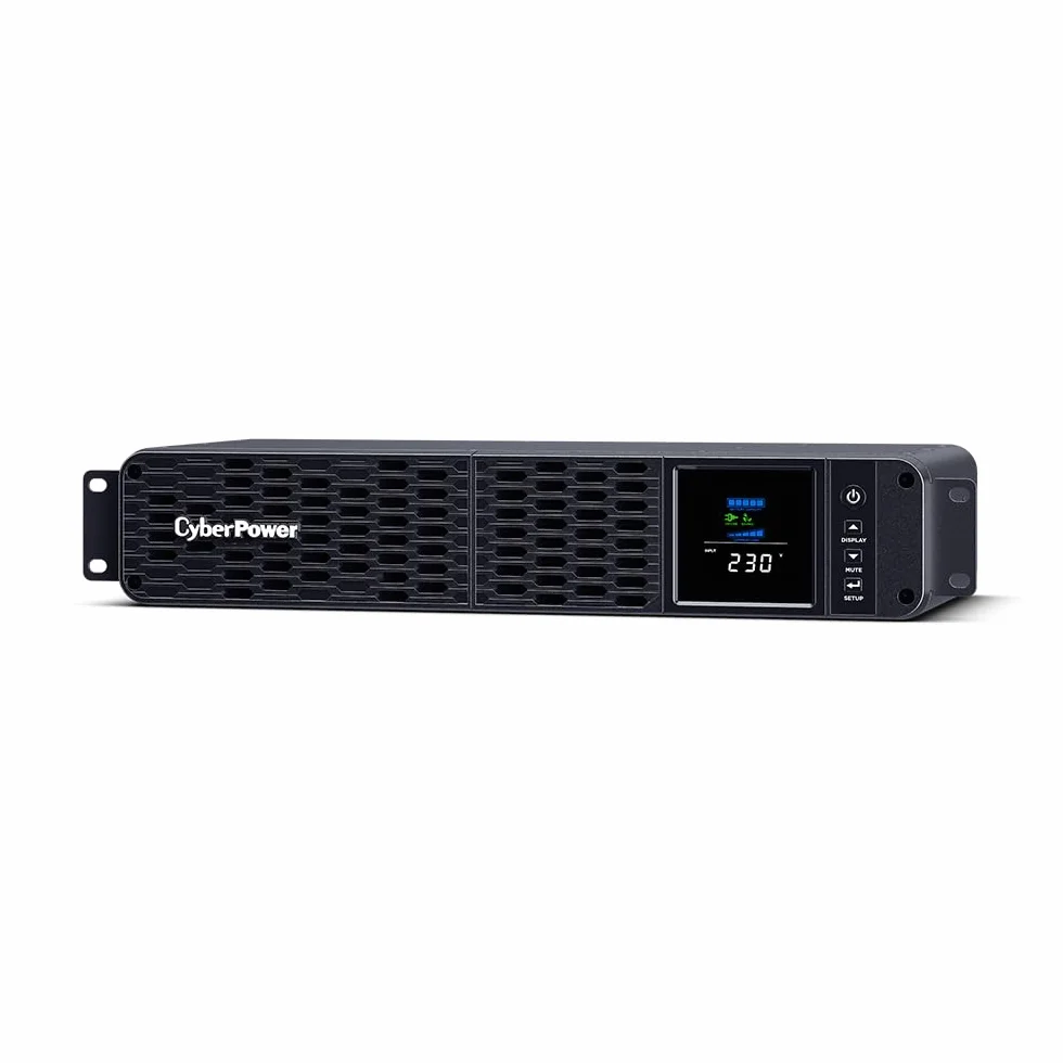 CyberPower CP2000EIPFCRM2U Line-Interactive USV 2000VA/1200W Reine Sinuswelle, AVR, LCD, USB (HID), DB9, RJ45 LAN Protection, Ausgang 86 IEC, Smart-Slot für Opt. Netzwerkkomunikation