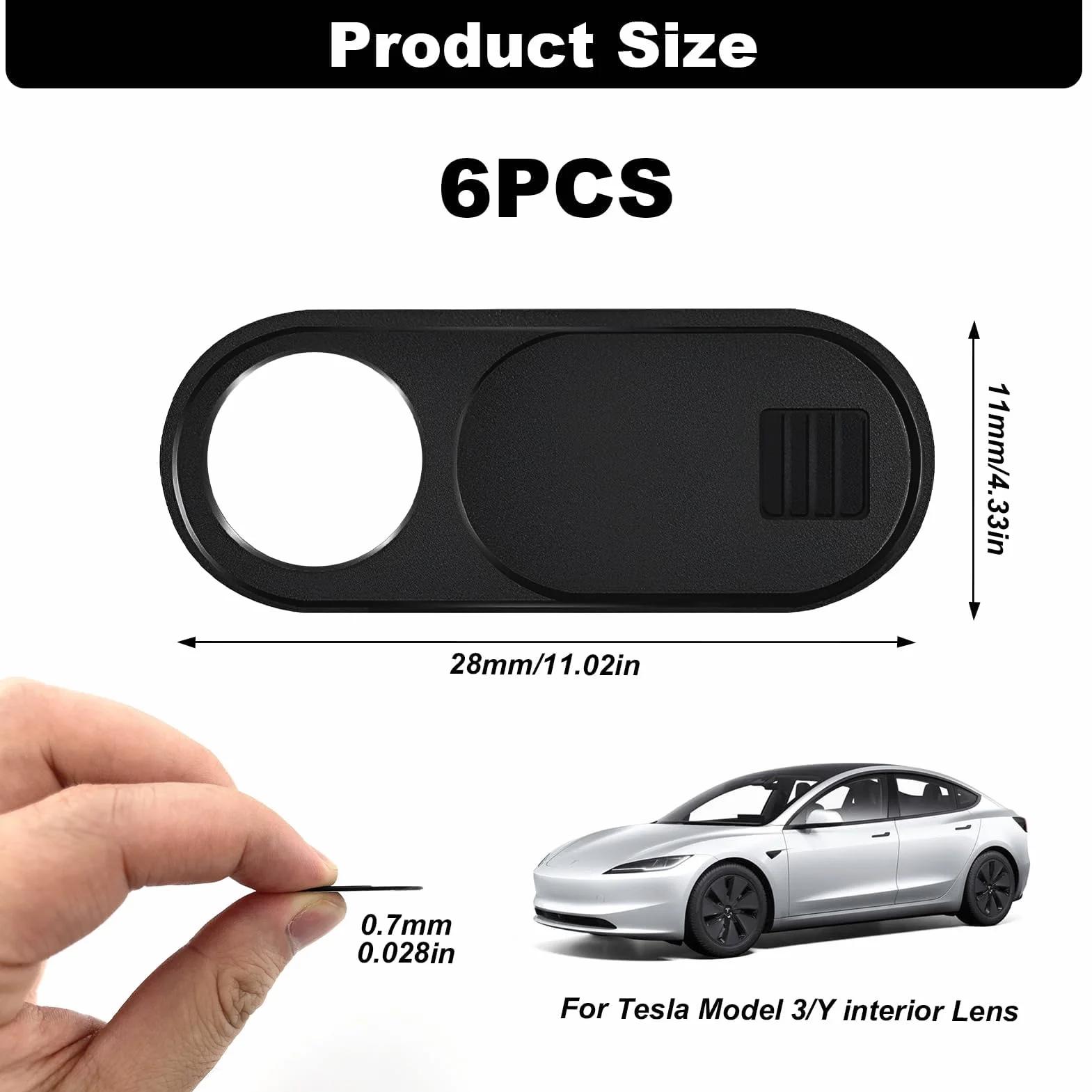 6 Stück Webcam Abdeckung, Laptop Handy Kamera Abdeckung Webcam Cover Slider 0.7 mm Schwarz für Computer Laptop Smartphone MacBook Pro Air Tesla Modelle 3 Y Schutz Ihrer Privatsphäre