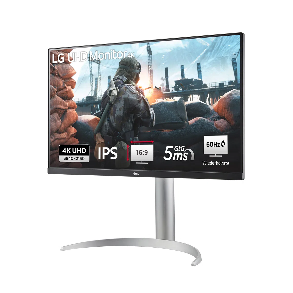 LG 27UP850K-W.AEU 27 Zoll 4K UHD IPS Monitor DisplayHDR 400 USB-C 90W Weiß Schwarz