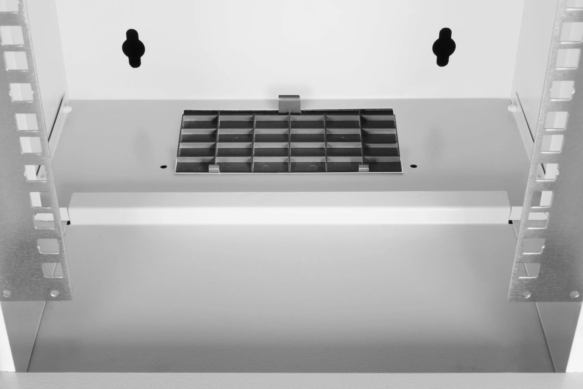 DIGITUS Netzwerkschrank – 10 Zoll 6HE – Unmontiert – SOHO PRO – Grau | 254 mm Nutztiefe – 325 x 315 x 300 mm HxBxT – Traglast 30 kg – Wandmontage – Glastür