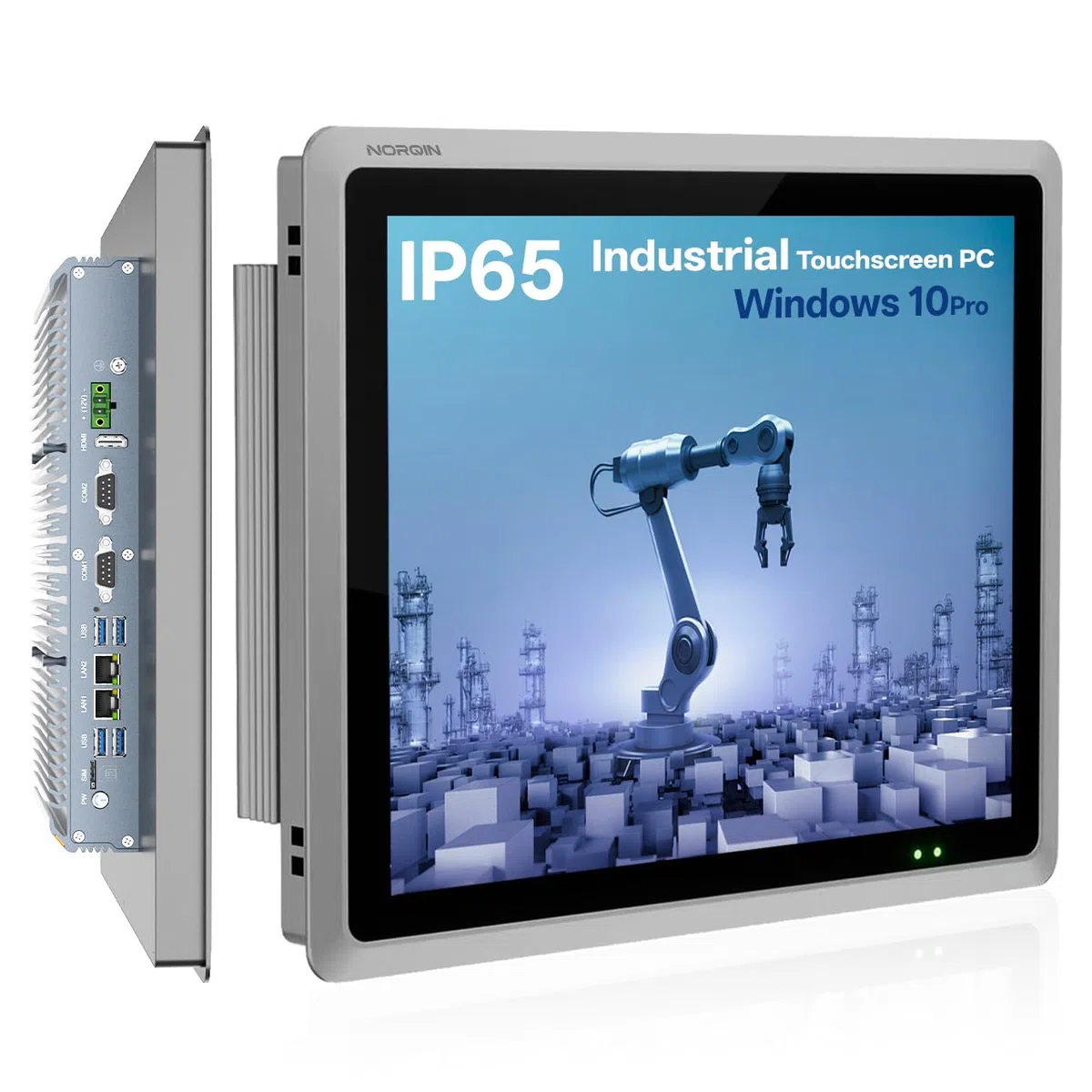 10,4-Zoll Lüftungsloser Industrie Panel-PC,10-Punkt Kapazitives Industrie-Touchpanel,IP65 All-in-One Computer,Windows 10 Pro,Viele I/O,für Automatisierung Kiosk(I3-7100U,8G RAM 128G SSD)