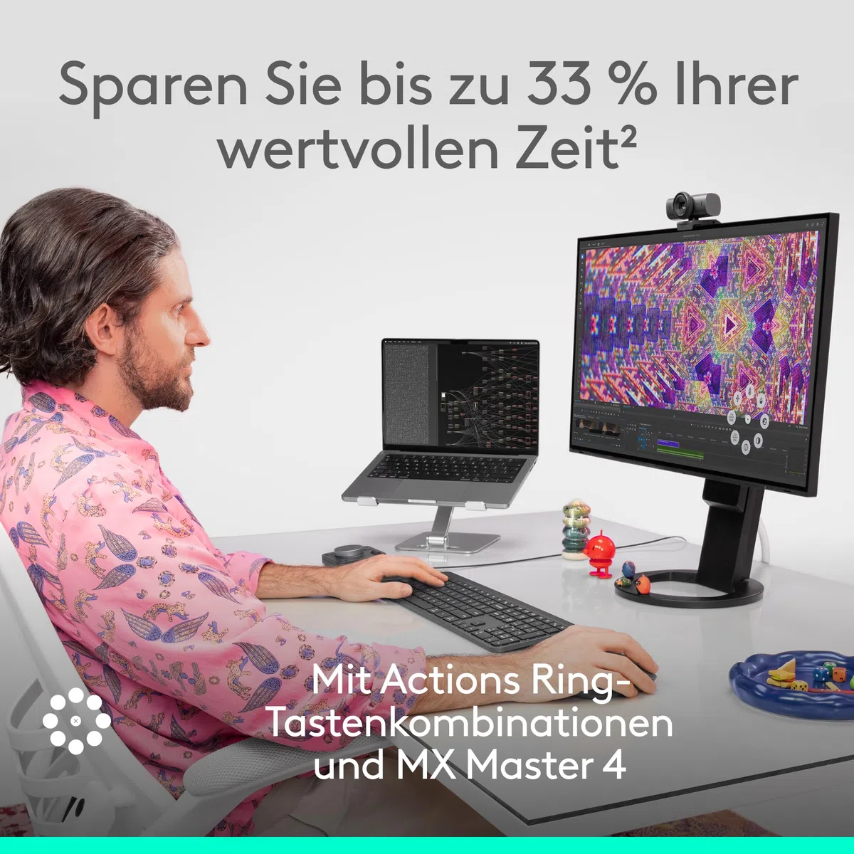 Logitech MX Master 4, ergonomische kabellose Maus mit fortschrittlichem, leistungsstarkem, haptischem Feedback, ultraschnellem Scrollen, Laden über USB-C, Bluetooth, Windows, MacOS – Schwarz