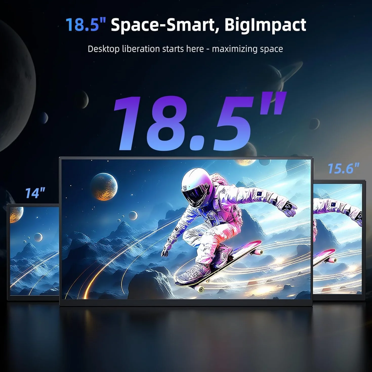 EVICIV Portable Monitor 18,5 Zoll 120Hz FHD 1080P 125% sRGB 2000:1 IPS Gaming Display USB C Mini HDMI VESA Ständer 180°