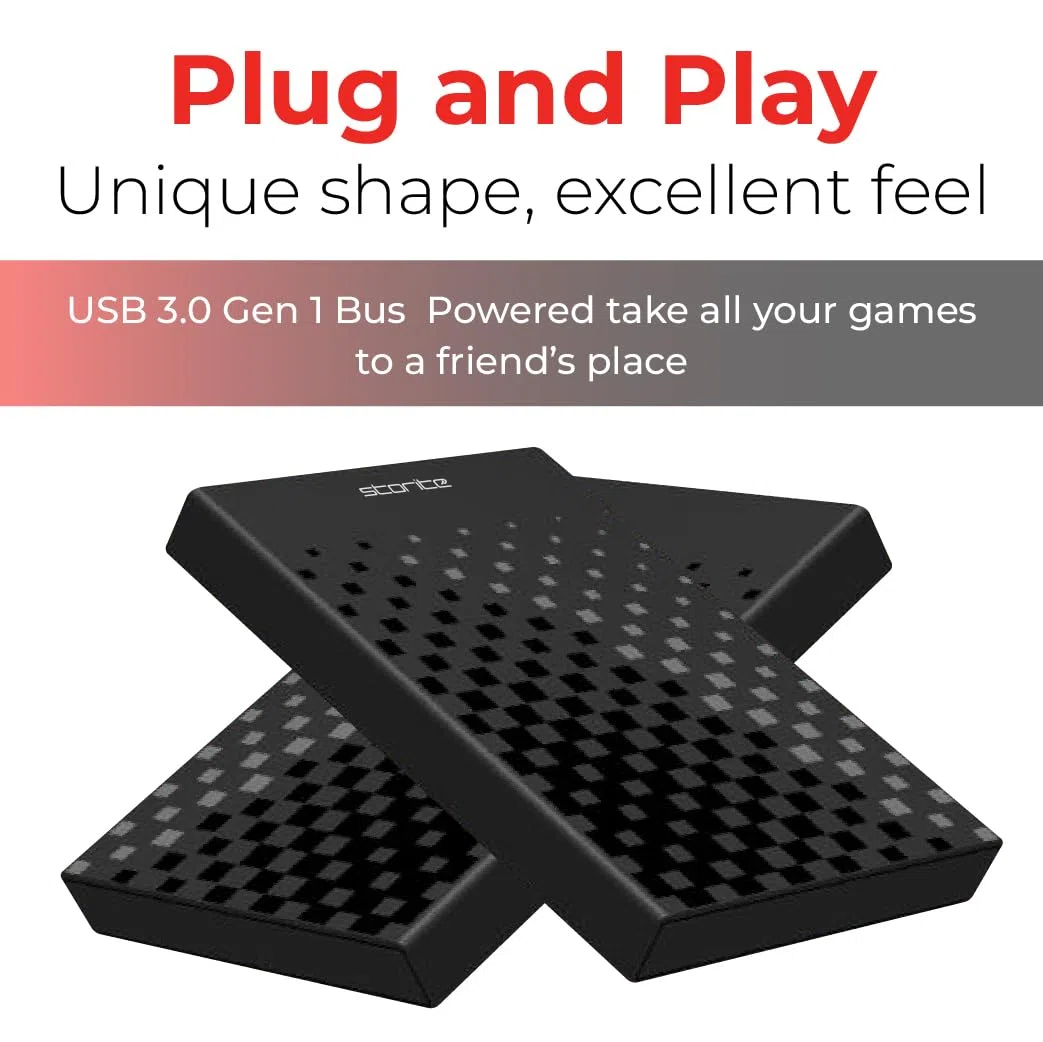 Storite Externe Festplatte, 500 GB, USB 3.0, tragbar, leicht, Plug & Play, Datensicherungsspeicher für Laptop, PC, Mac, Gaming und Desktop