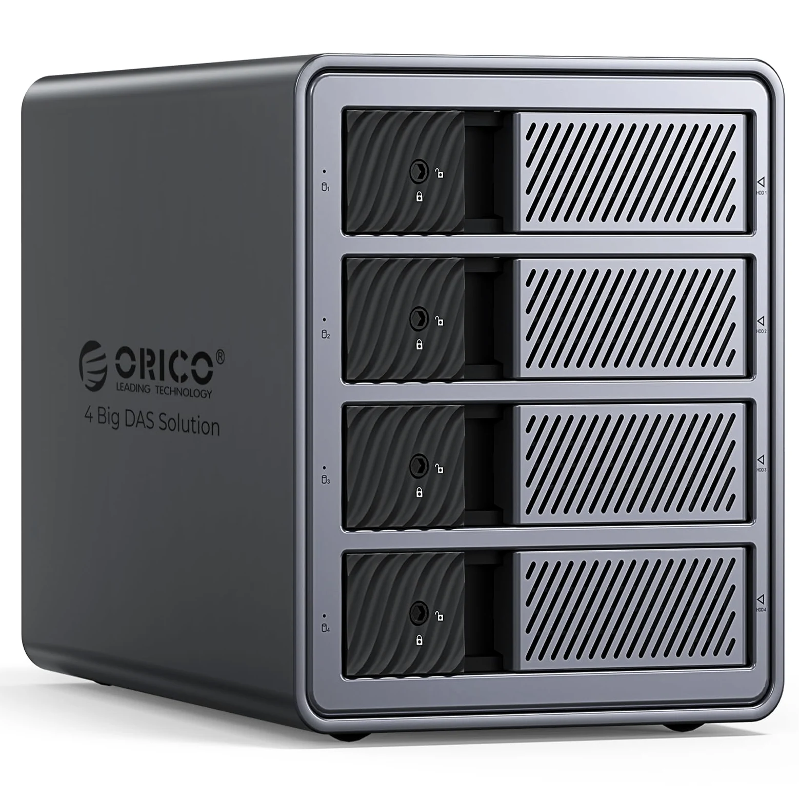 ORICO RAID Aluminium-Gehäuse für 4 Festplatten, USB 3.0 zu SATA Externes HDD Dockingstation für 3,5 Zoll HDD Festplatten bis zu 22TB, Unterstützt RAID 0/1/5/10 (9848RU3)