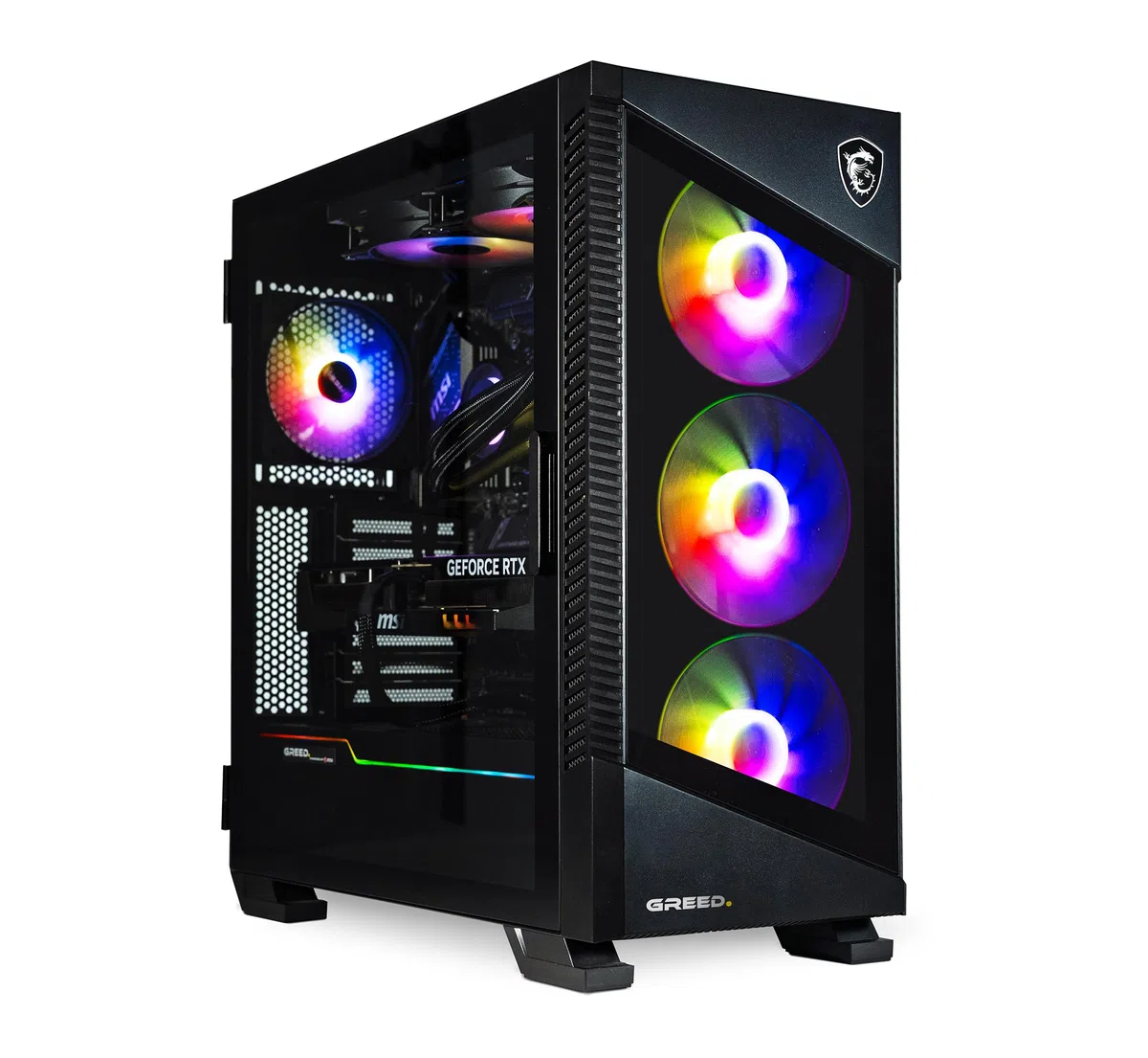 Greed® MK5 Pro - High End Gaming PC - Intel Core i9 12900KF + Nvidia Geforce RTX 5080 16GB - Schneller RGB Computer + 4K Raytracing Rechner - 5,2 GHZ - 32 GB DDR5 RAM - 2TB SSD - WLAN + W11 Pro