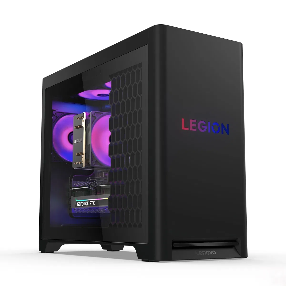 Lenovo Legion Tower 5i Gaming AI Desktop-PC | NVIDIA GeForce RTX 5070 | Intel Core Ultra 7 265KF | 32GB RAM | 2TB SSD | Win11 | Eclipse Black | Transparente Abdeckung | 30L | 3 Monate GamePass