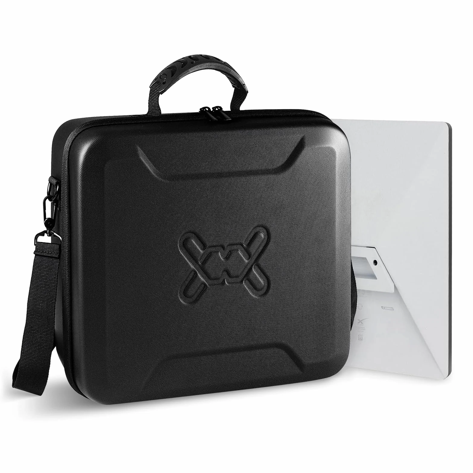 Mwin Starlink Mini Tasche - Starlink Mini Zubehör Leichtes Reiseetui Spritzwassergeschützte und Stoßfeste Eva-Schutzhülle mit Schulterriemen, Tragbare Hartschalentasche für Outdoor-Reisen, Schwarz