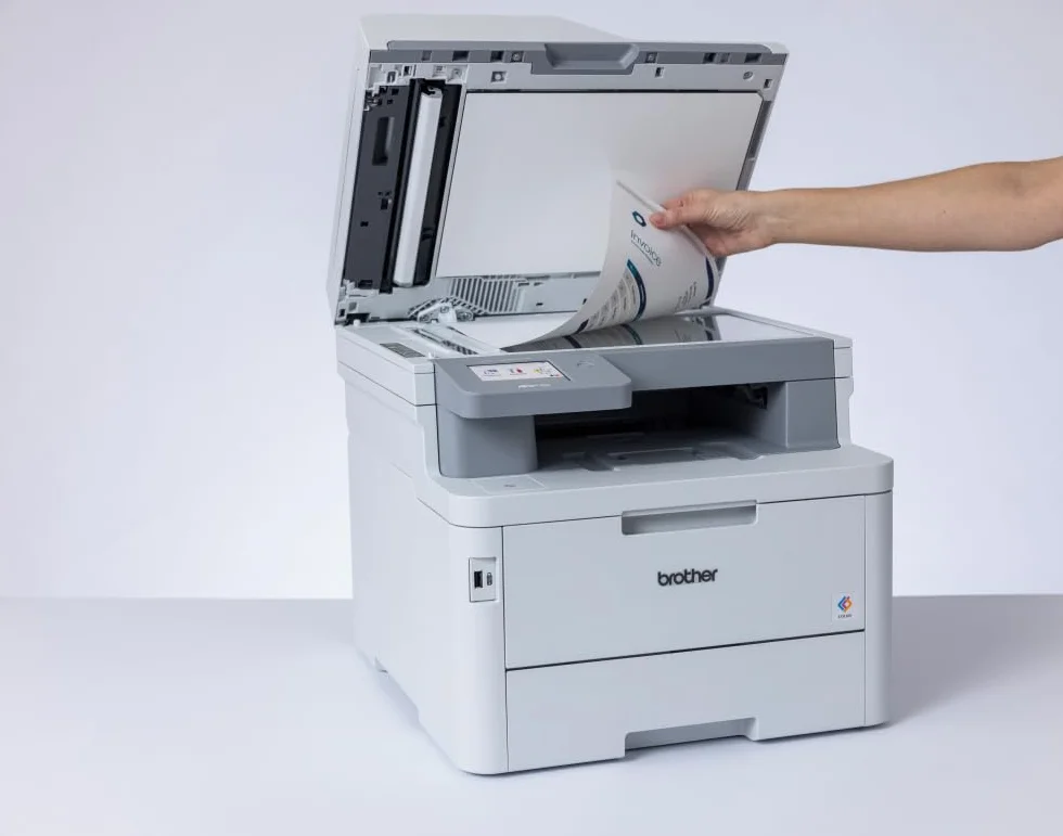 Brother MFC-L8390CDW Professionelles und kompaktes 4-in-1 Farb-LED-Multifunktionsgerät (Drucker, Scanner, Kopierer, Fax, 30 Seiten/Min.) weiß/grau