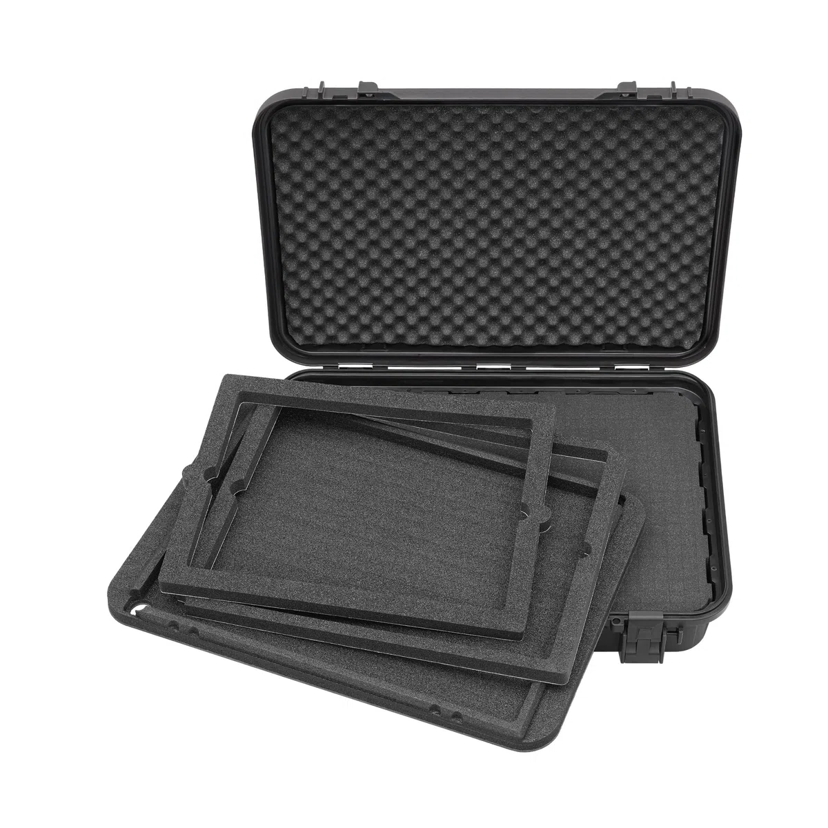 TOMcase Wasserdichter Gaming Laptop Koffer 16–18 Zoll - Stoßfester ECO Hartschalenkoffer mit Würfelschaumstoff & 3in1 Laptop-Auflage für Notebook und Zubehör