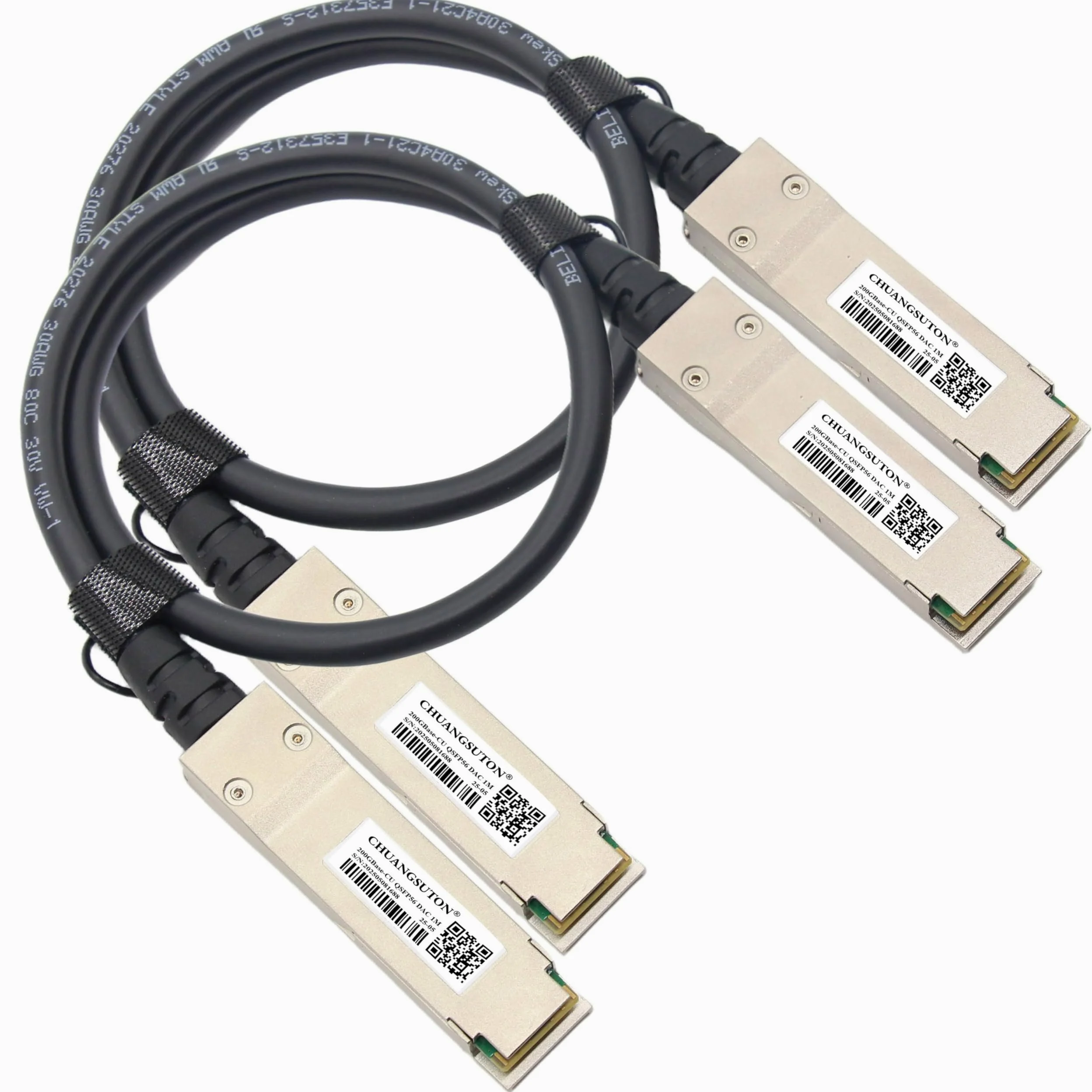 200G QSFP56 auf QSFP56 PAM4 DAC-Kabel, Ethernet, passives Direktanschluss, Kupfer, Twinax-Kabel, kompatibel mit NVIDIA/Mellanox MCP1650-V001E30 (1 m)
