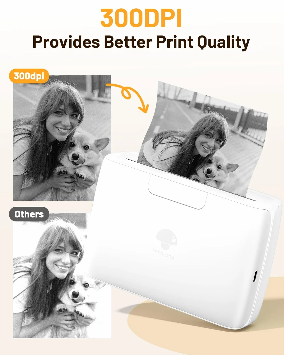 Phomemo M04S Mini Drucker, 110mm Sticker Drucker Etikettendrucker, 300 DPI Tragbarer Thermodrucker Kompatibel mit iOS & Android, für Journaling Zubehör, ersandetiketten,Dokumente,Fotos,Studiennotizen