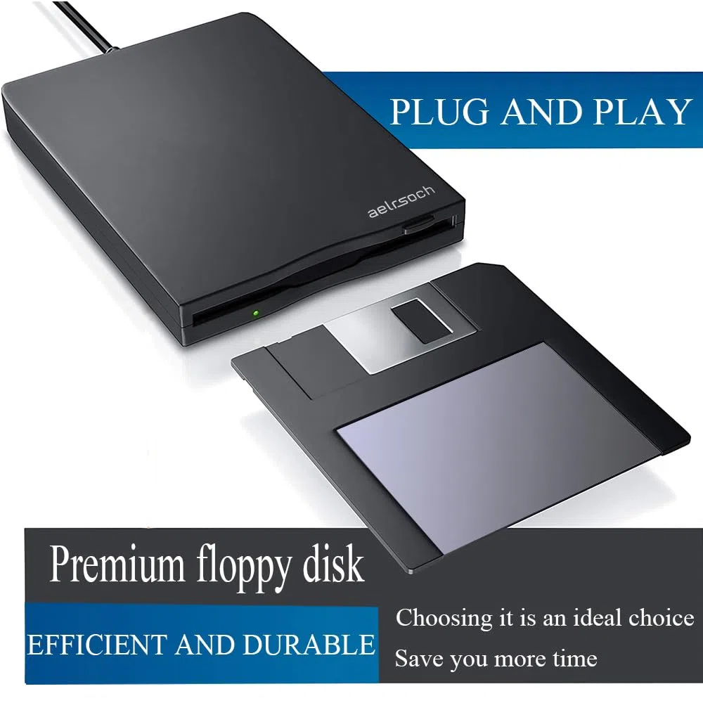 Diskettenlaufwerk, externes Diskettenlaufwerk, USB-Diskettenlaufwerk, Diskettenlaufwerk USB, 3.5 externes Diskettenlaufwerk, 1.44 MB/2 HD-Diskettenlaufwerk, Für Win 7/8/10/11 etc