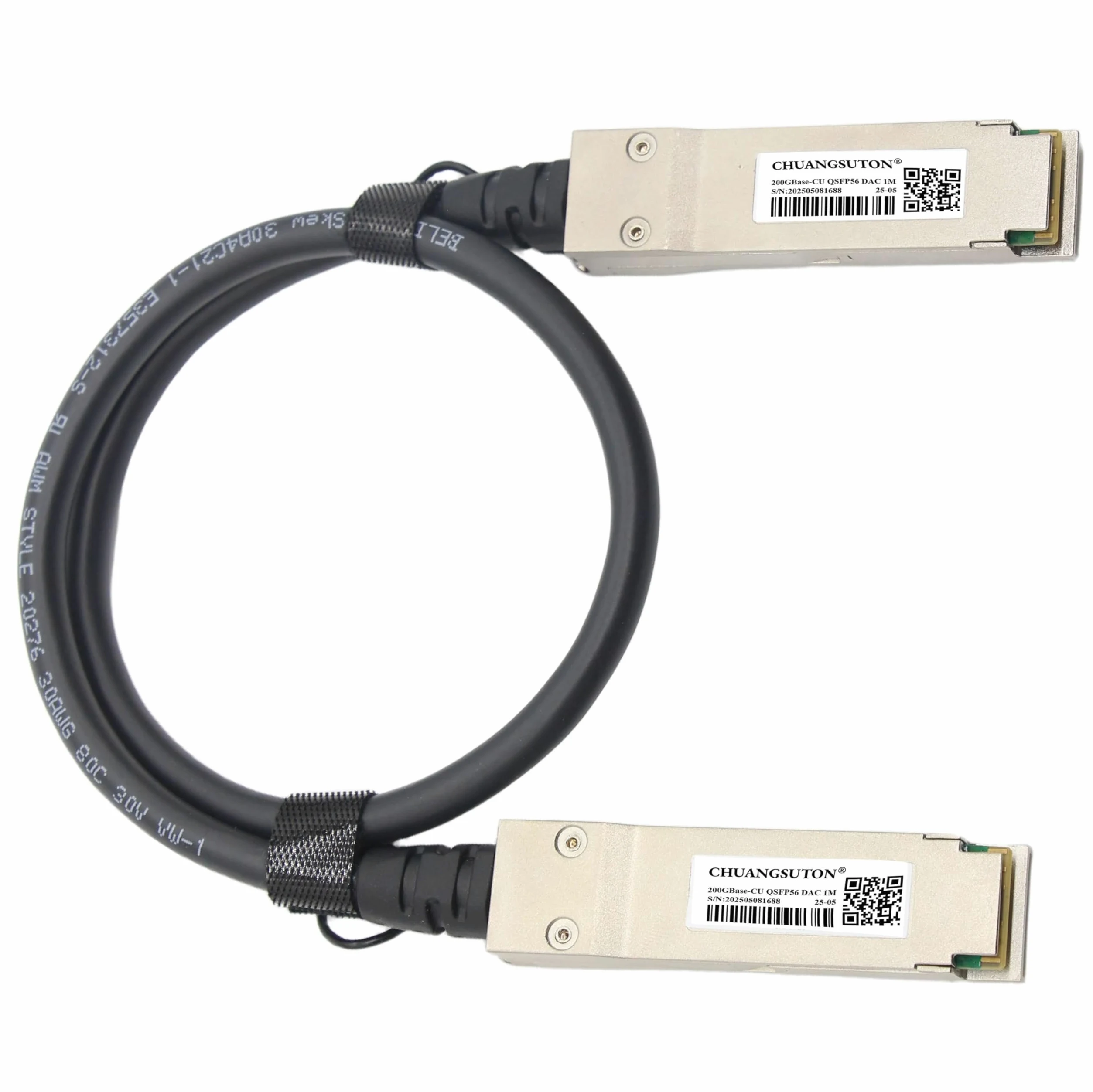 200G QSFP56 auf QSFP56 PAM4 DAC-Kabel, Ethernet, passives Direktanschluss, Kupfer, Twinax-Kabel, kompatibel mit NVIDIA/Mellanox MCP1650-V001E30 (1 m)