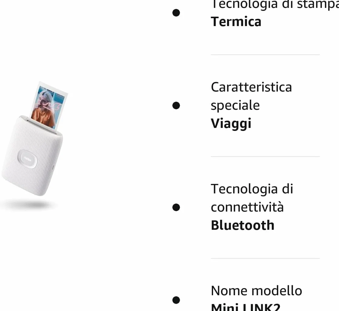 INSTAX Mini LINK2 Smartphone Printer, Clay White, Kompakt