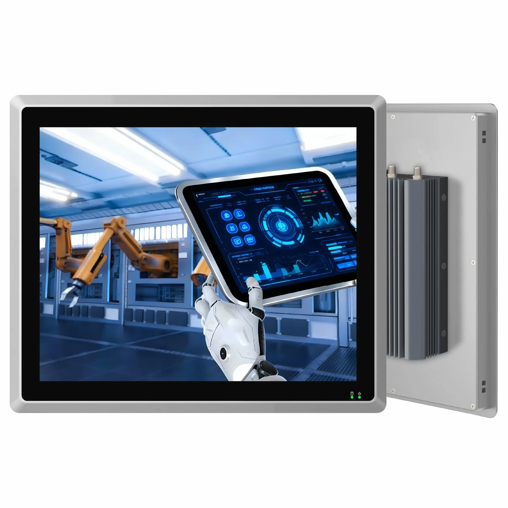 15-Zoll Industrieller Embedded Fanless Panel PC,IP65 Touch Screen All-in-One-Computer,Windows 10 Pro,Automatische Einschaltung,2xLAN,HDMI,6xUSB,2xRS485,4xRS232 (I5-7200U,8GB RAM,128GB SSD)