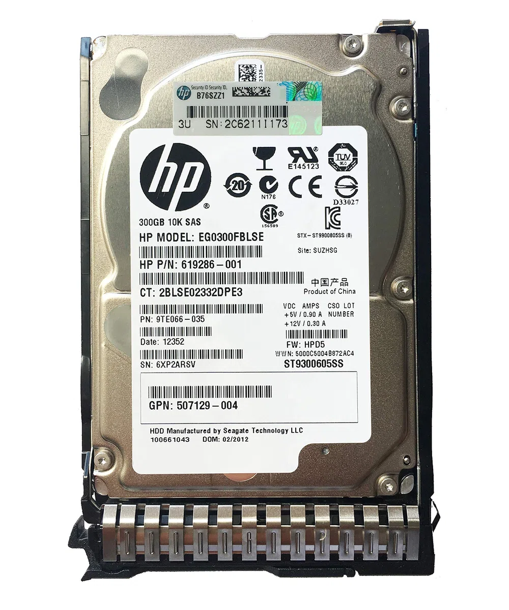 HPE 300 GB EG0300FBLSE 10K SAS 6Gbps 2,5 Zoll SFF mit HPE-Tray