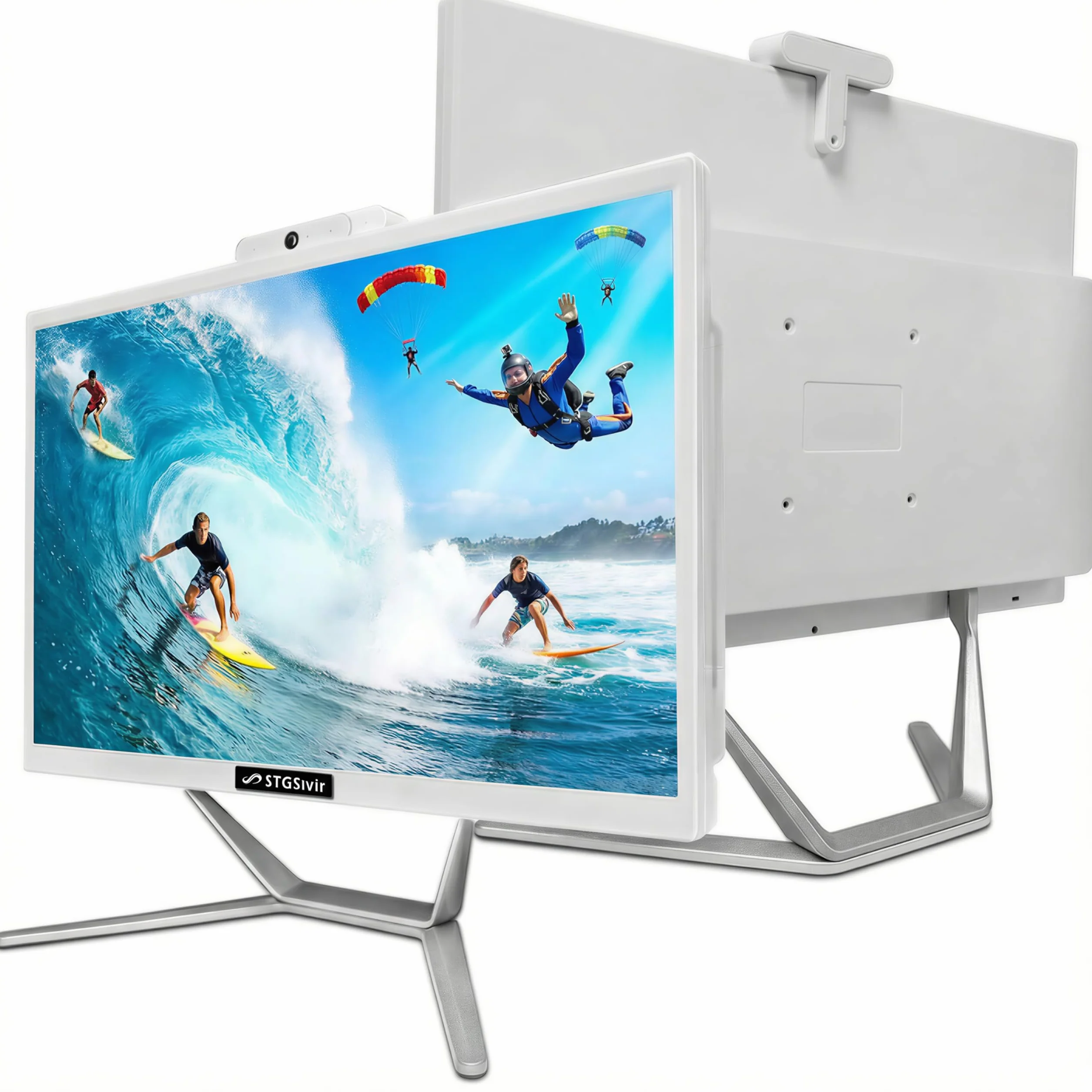 STGsivir All in One PC, 24" FHD Display, Core i7 bis zu 4.0 GHz, RAM 16 GB, 512GB SSD, WLAN, BlueTBoth 5.0, Windows11 Pro, Weiß