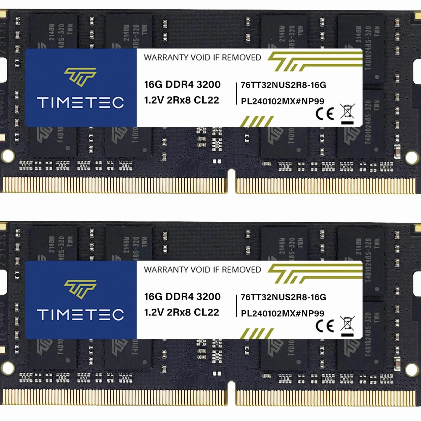 Timetec 32GB KIT (2x16GB) DDR4 3200MHz (PC4-3200AA) PC4-25600 SODIMM – Non-ECC ungepuffert, 260-polig, 1,2V CL22, Speichermodul für Laptops, Mini-PCs und All-in-One-Computer.