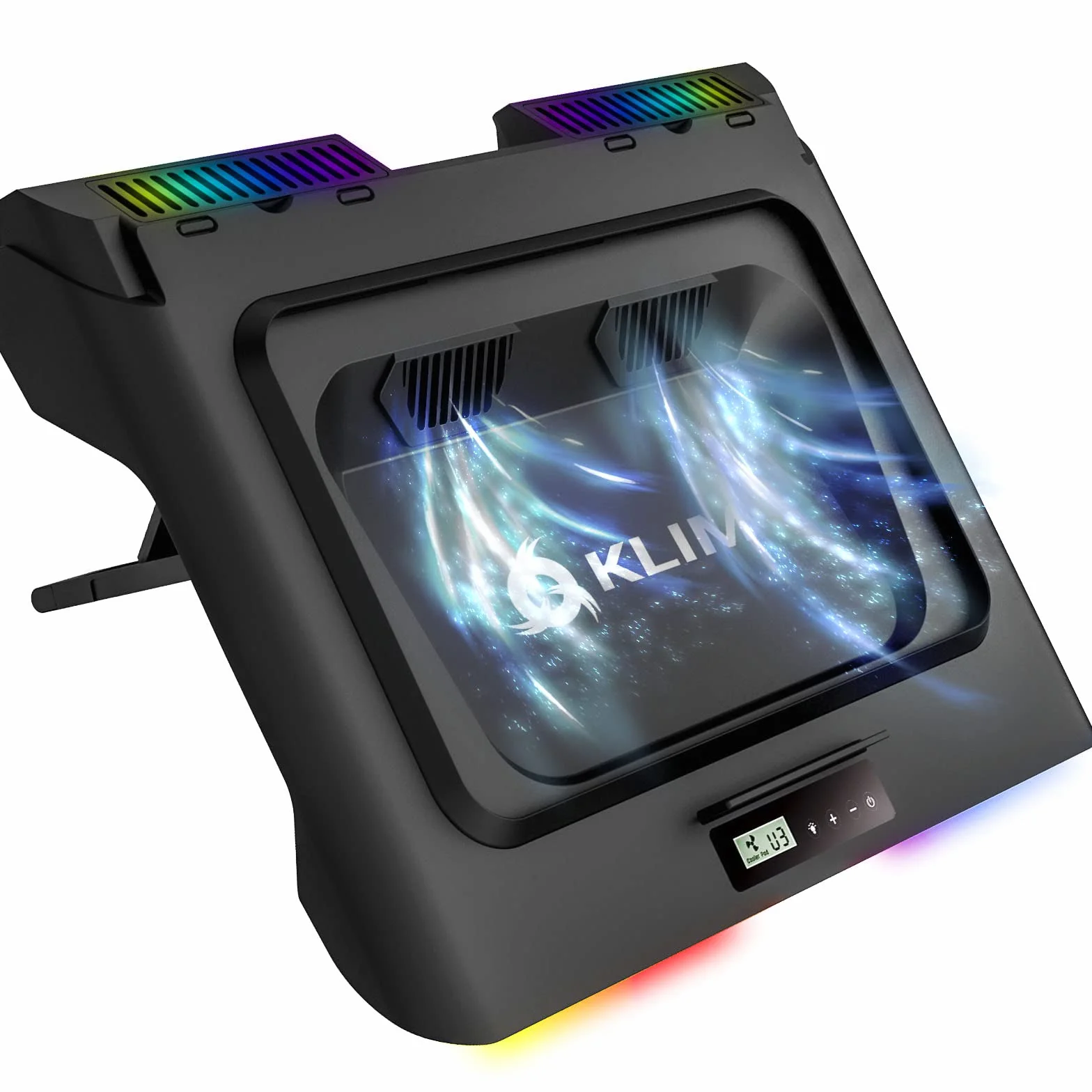KLIM Everest Laptop Cooling Pad | Leistungsstarker Turbo-Lüfter 4300 RPM Laptop-Kühler | Versiegelter Schaumstoff für maximale Leistung | Vermeide Überhitzung | 14-17.3 Zoll
