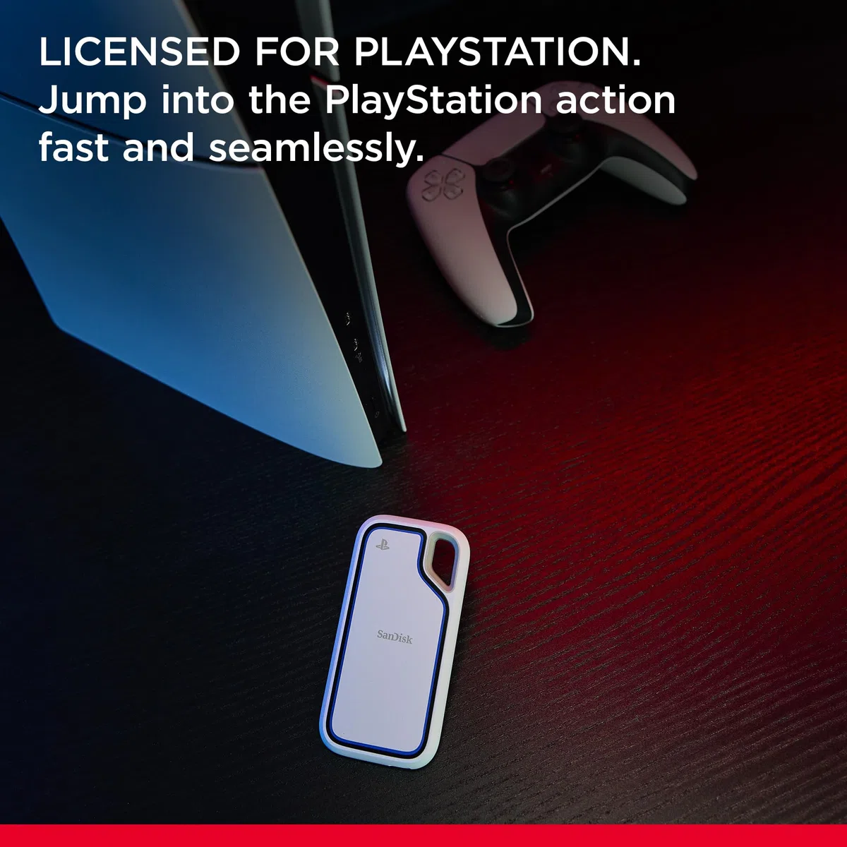 SANDISK Extreme Portable SSD 1TB (Offiziell Lizenziert für PlayStation 5 und PC's, Externe SSD, NVMe-SSD-Performance, Lesen bis zu 1000 MB/s, IP65 Wasser und Staubschutz, Fallsicherheit)