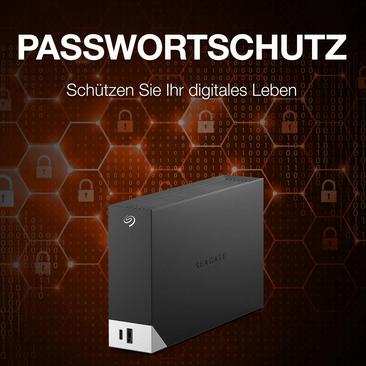 Seagate One Touch HUB 8TB, Externe Festplatte, 2 fach USB Hub, 3.5 Zoll, USB 3.0, PC, Notebook & Mac, inkl. Data Rescue Service (STLC8000400)