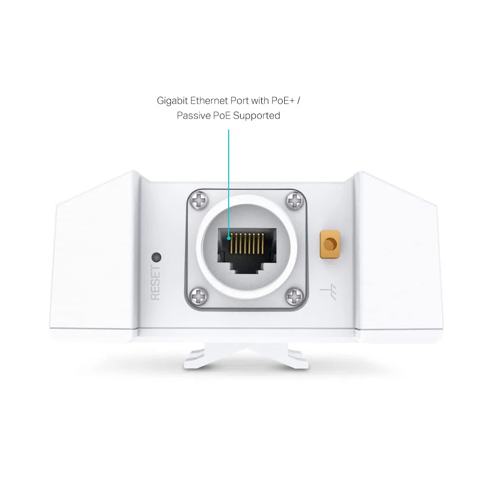 TP-Link EAP650-Outdoor Wi-Fi 6 Access Point AX3000 Dualband, Omada SDN, Zentrales Management, 1 Gigabit Port, Omada Mesh WLAN, 802.3at PoE, Passive PoE Adapter enthalten, VLAN, bis zu 16 SSIDs, IP67