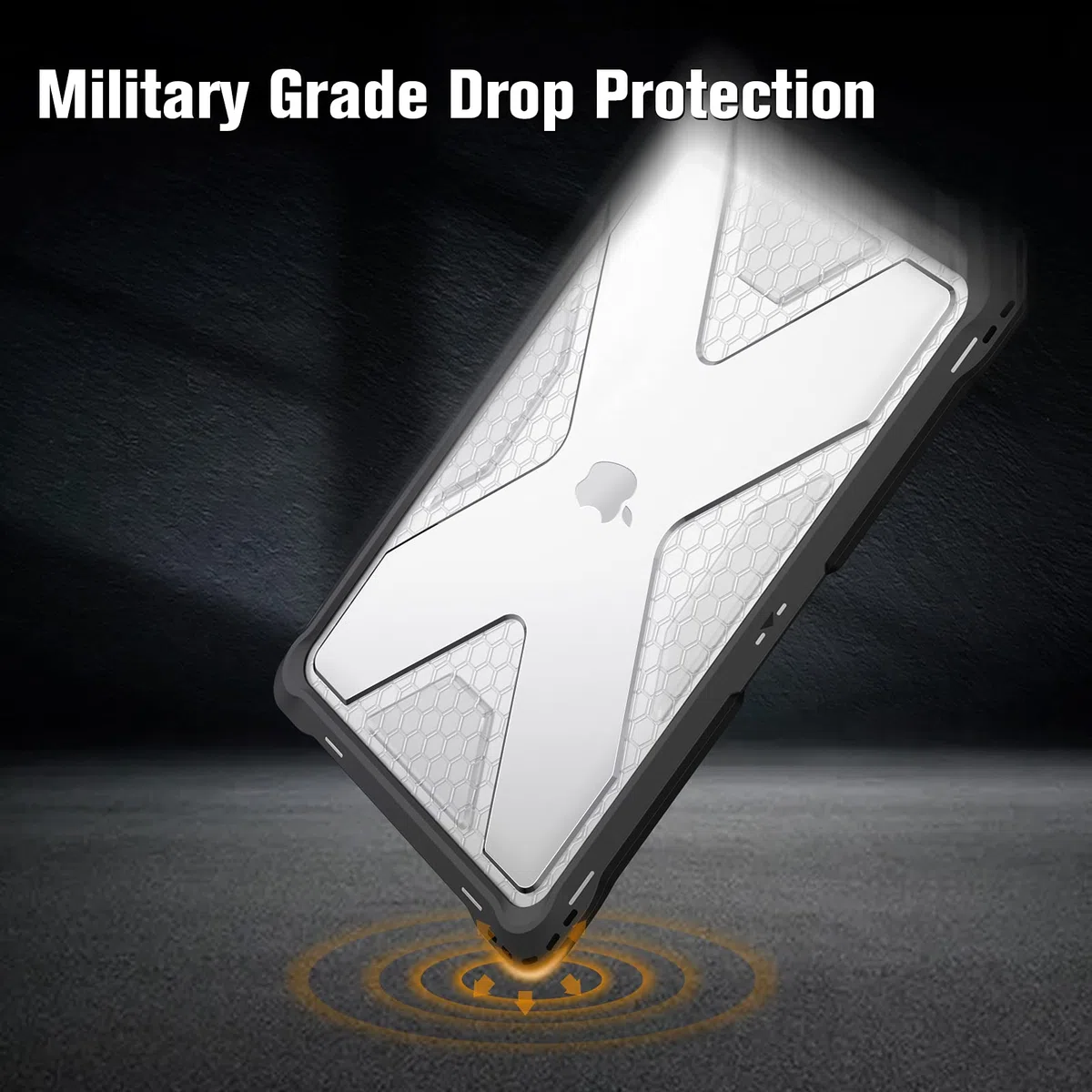 Fintie Hülle kompatibel mit MacBook Air 13 (2018-2020 Version) A2337(M1)/A2179/A1932, Ganzkörper-Rugged Hybrid Schutzhülle TPU Stoßstange Case kompatibel mit MacBook Air 13" Retina, Transparent