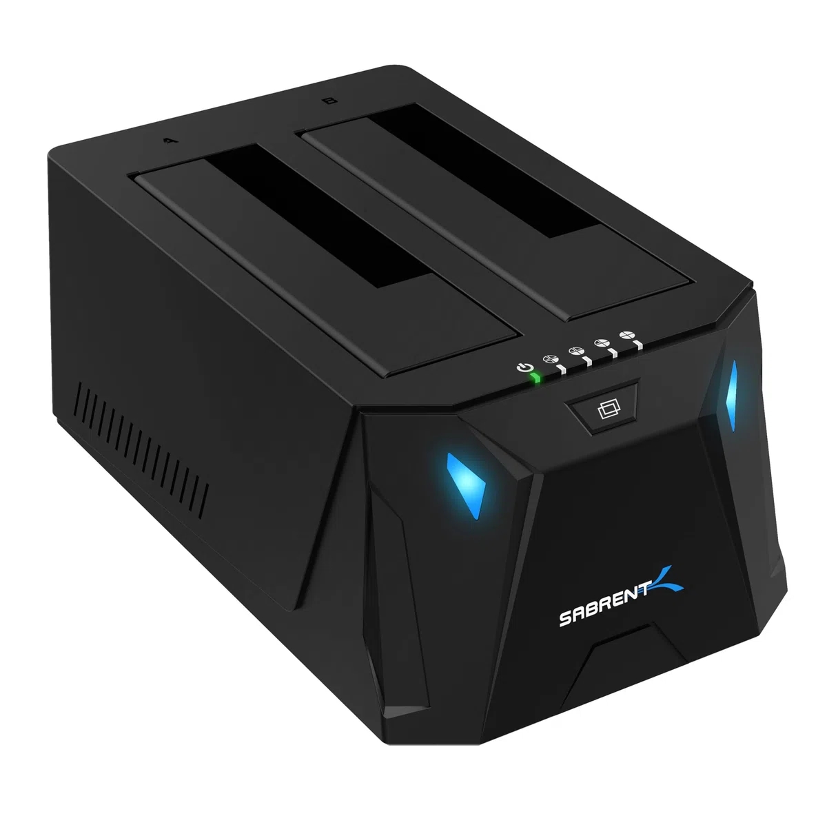 SABRENT 2 Bay USB C Festplatten Dockingstation - 2,5 3,5 Zoll SATA SSD HDD Docking Station 5Gbps - Dock mit Offline Festplatte Klonen [Werkzeuglose Installation] (EC-CH2B)
