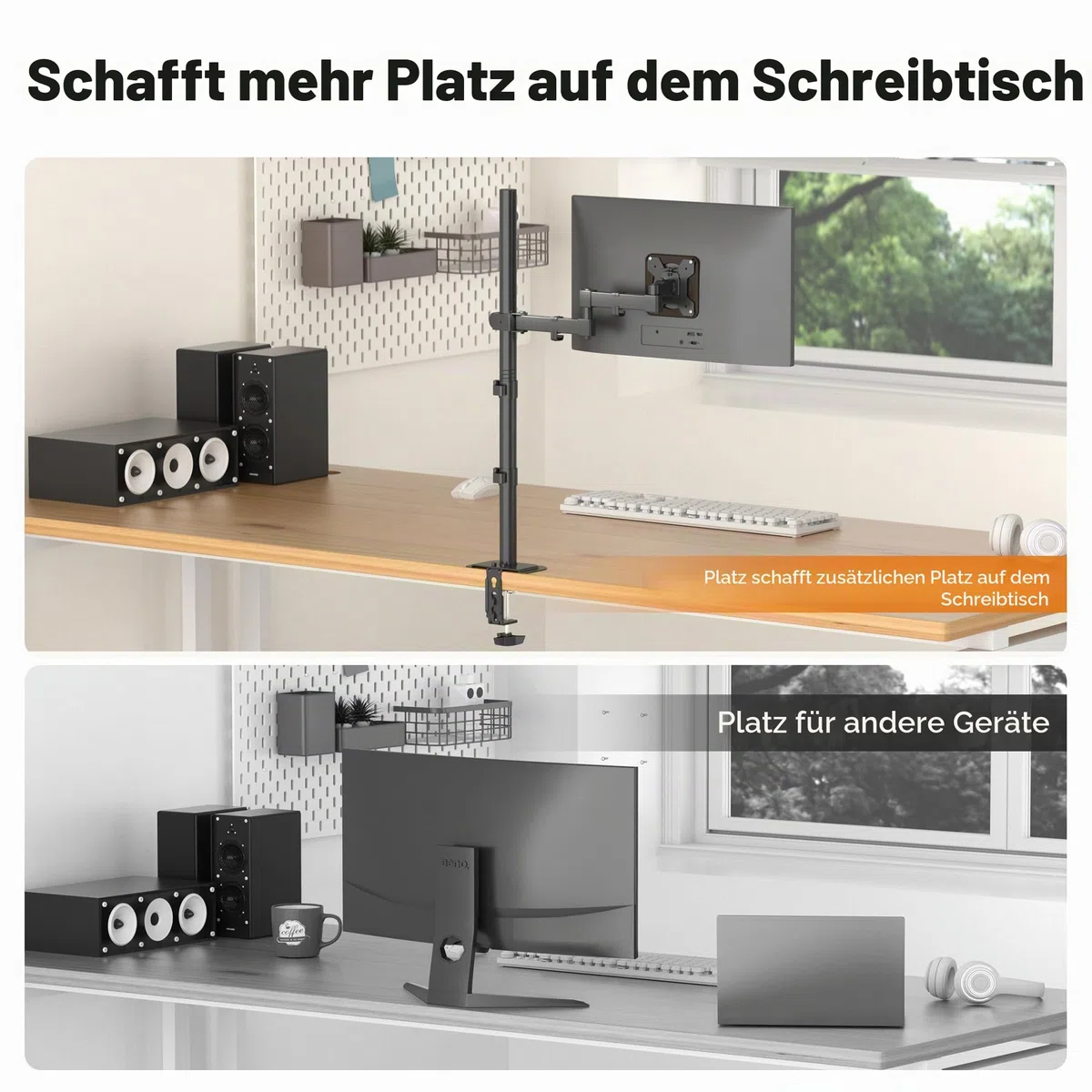 Bracwiser einzelnen Voll einstellbare Stehhöhe Monitorarm Standhalterung 800 mm hoch für Monitor Computerbildschirm 13 15 17 19 20 22 23 24 26 27 30 32 Zoll VESA 75 100 MD7821