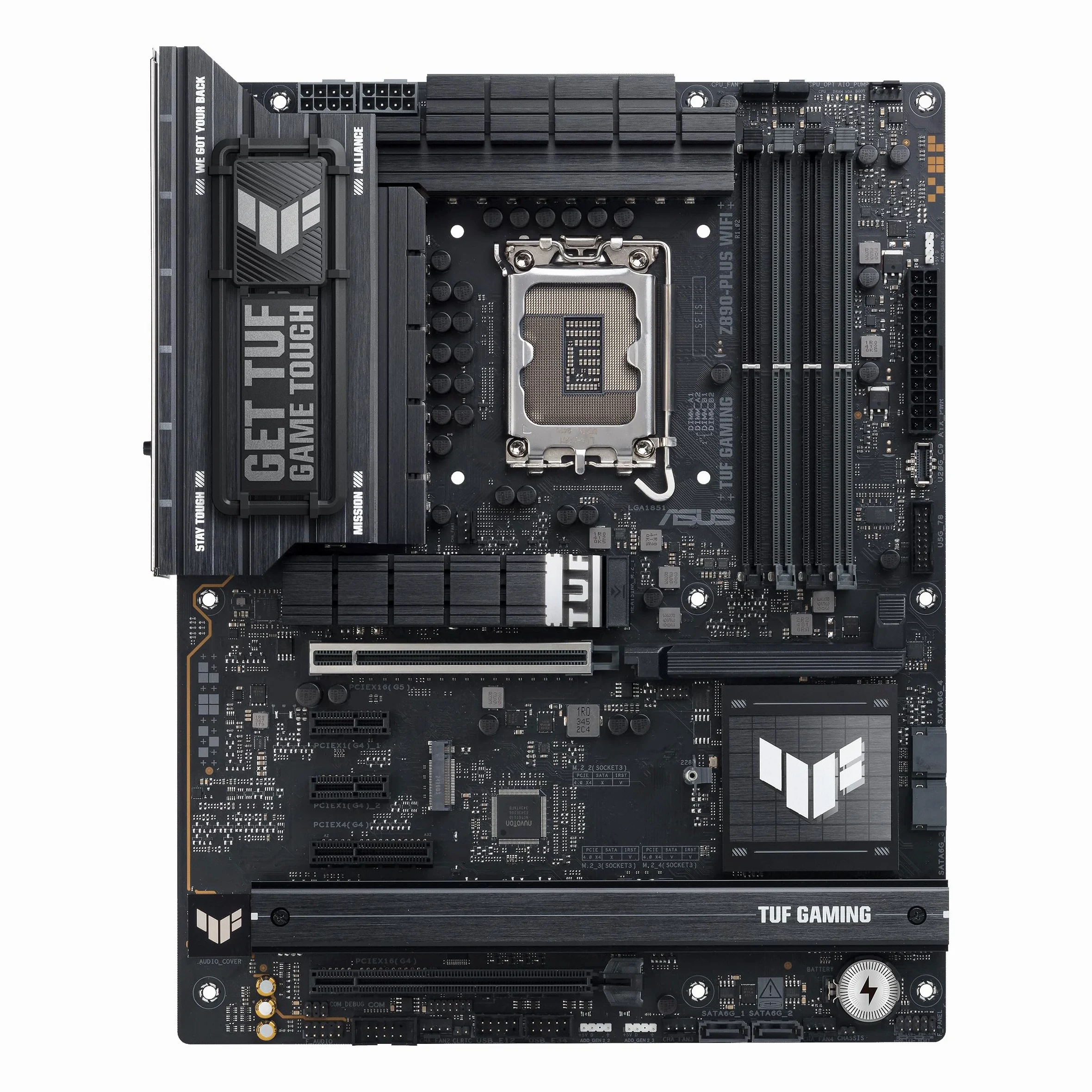 ASUS TUF Gaming Z890-PLUS WiFi Mainboard Sockel Intel LGA 1851 (ATX, PCIe 5.0, DDR5, DisplayPort, HDMI, Thunderbolt 4, 4X M.2, WiFi 7, Q-Release, Aura Sync)