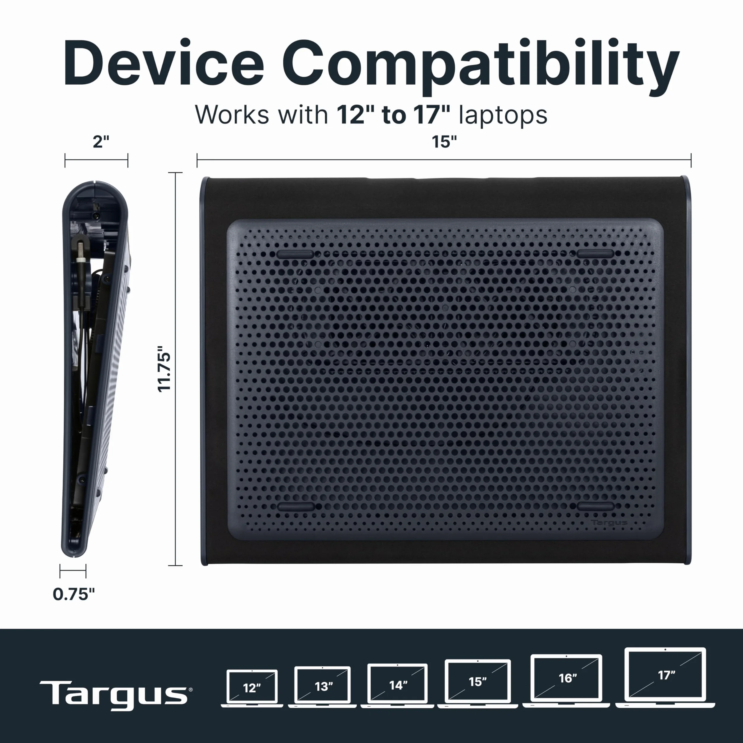 Targus AWE55GL Laptop Kühler Cooling Pad/Lap Chill Mat 15-17"