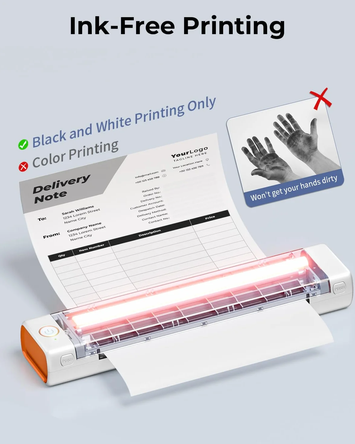 Phomemo M08F Mobiler Drucker, Thermodrucker Reisedrucker Unterstützt A4 Thermopapier, Mobiler Drucker A4 für Unterwegs Kompatibel mit Smartphone & PC