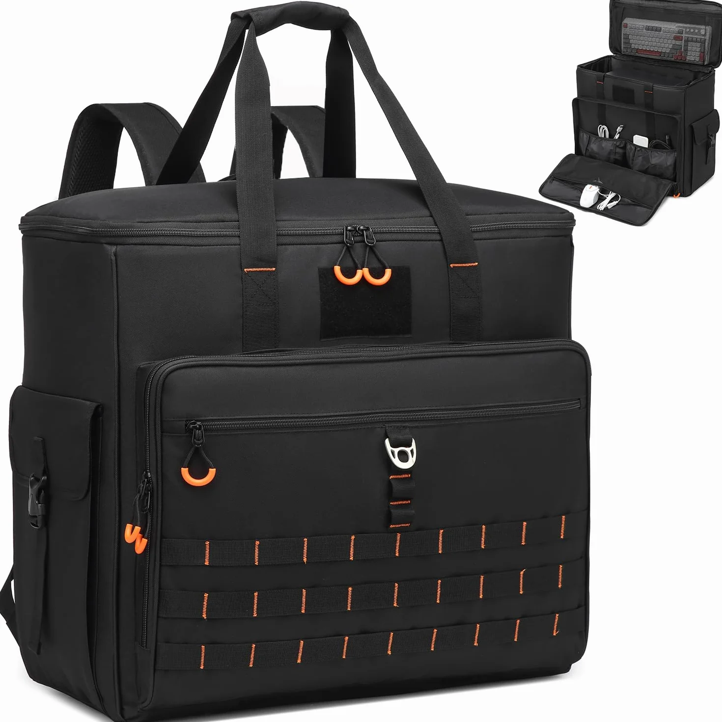 PC Tower Tasche gepolsterte Desktop Computer Gehäuse Tragetasche Rucksack für Tastatur, Maus, Kabel und Zubehör (Nur Tasche)