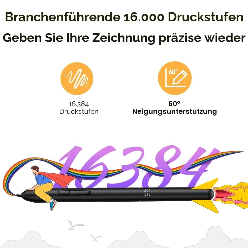 XPPen Deco 640 Grafiktablett, 16K Druckstufen, 6x4 Zoll, Zeichnen Tablet mit 8 Tastenkombinationen, für OSU Signature Drafting