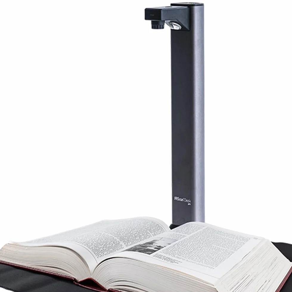 IRIScan Desk Pro 7 Buchscanner Schwarz mit 18MP Kamera und LED, scannt Bücher und A3-Dokumente mit OCR, AI-Flachlegung, Vorlesefunktion und Videoaufnahme, USB, Win & Mac, inkl. Readiris PDF