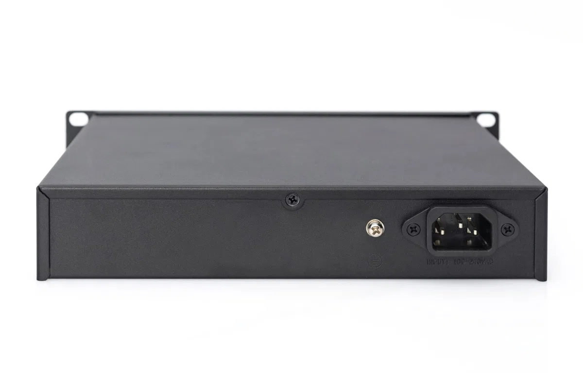 DIGITUS Netzwerk-Switch – 10 Zoll 1HE – 1 Gbit/s – 16 Ports – Unmanaged | 16x RJ45 – Auto MDI/MDI-X – Gigabit Ethernet – Für 10-Zoll (254 mm) Netzwerkschränke – Schwarz