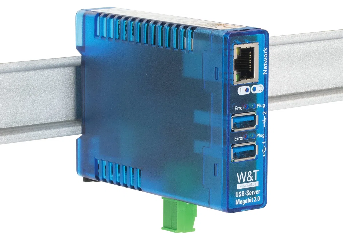 W&T USB Server Megabit Dongle Device Server Hutschiene USB over Ethernet Adapter Netzteil Industrie